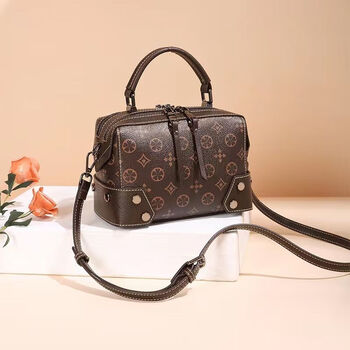 流彗belunis贝伦妮斯香贝拉包经典波士顿斜跨包手提包单肩包女 咖啡