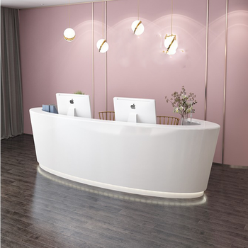 前台吧台弧形接待台咨询台公司烤漆美容院现货异形18006001050