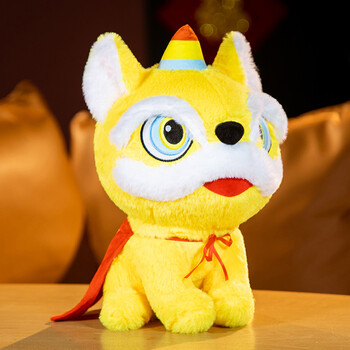 吉祥物公仔娃娃玩偶摆件本命新年礼品布偶小老虎毛绒玩具 黄色年兽 35