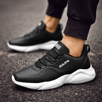 乔丹官方男鞋男士运动鞋皮面防水休闲鞋男生跑步鞋黑色板鞋轻便软 皮