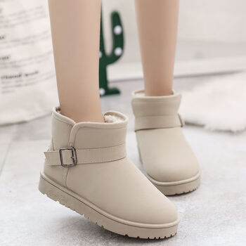 lvtata雪地靴女鞋筒冬季保暖棉鞋学生休闲加绒加厚韩版平底防滑女靴