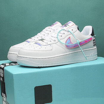 空军一号高帮板鞋秋冬季情侣af1厚底增高运动滑板鞋 9009电玩像素白