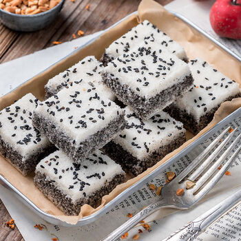 桂花糕温州特产早餐红糖芝麻糕团下午茶点心多口味250克盒黑芝麻250克