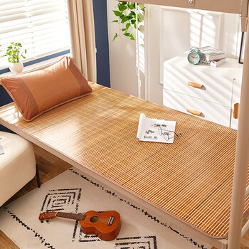 学生竹席单人宿舍凉席折叠上下铺09m床工人寝室席子50碳化双面席60190