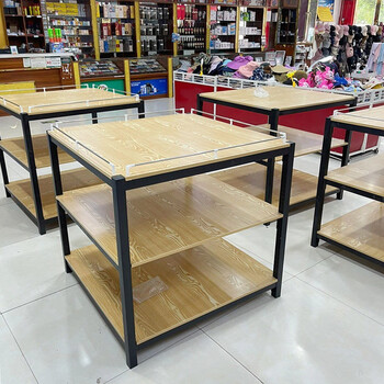 堆头货架食用粮油钢木三层牛奶堆饮料促销台便利店地堆展示架尺寸定做