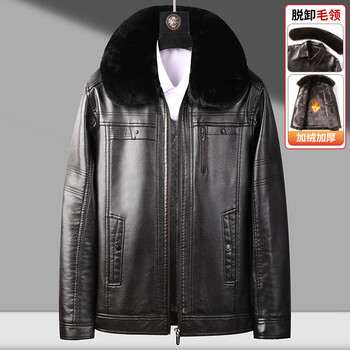 服饰内衣>男装>真皮皮衣>恒源祥>恒源祥真皮皮衣男冬季中老年男士皮