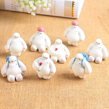 手办周边摆件汽车用品饰品生日礼物女生蛋糕装饰书桌模型大白全套8个