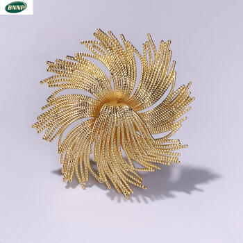 bnnp圣诺 复古法式别针西洋中古镀金烟花胸针个性夸张大衣胸花 金色麻