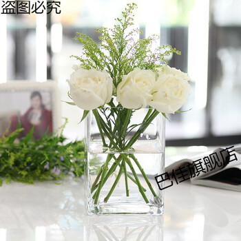 百合花瓶水晶玻璃花瓶百合花花瓶插百合花的花瓶高特大号玻璃花瓶 透明方形高款大号落地插富贵竹竹子银柳插花口径12cm高cm 1级品质 图片价格品牌报价 京东