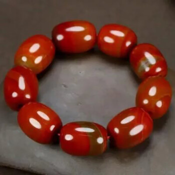 天成石都tianchengstone红玛瑙手串椭圆宣化真品桶珠男女款玛瑙手链
