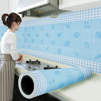 厨房防油贴纸防水防火耐高温加厚自粘防潮污油烟机灶台瓷砖墙贴纸 3米