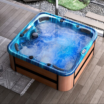 别墅室外大型冲浪按摩浴缸户外恒温水疗温泉spa泡池多人泡澡浴池 户外