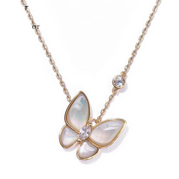 饰品>项链>mercantia>mercantia高档锆破茧成蝶小众设计925银白贝母