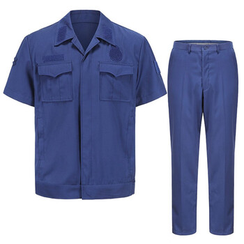 3501 新火焰蓝夏季备勤服 户外消x防员执勤训练短袖体能服工作服速干