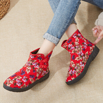 大棉鞋女东北女士雪地靴防滑防寒冬季老北京布鞋棉鞋女中老年妈妈鞋加