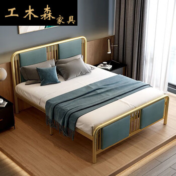 工木森现代简约单人床1.5铁艺床1.2米1.