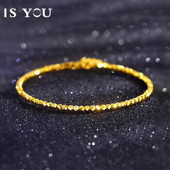 是你黄金蹦迪金珠手链女新款转运珠999足金手饰七夕生日礼物送女友