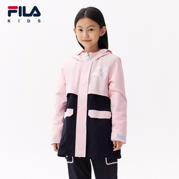 fila斐乐童装女童梭织上衣两件套2022年春季款中大童儿童外套潮150