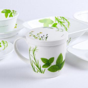 新品corelle康宁餐具杯子韩国带盖水杯茶杯马克杯欧洲香草水杯