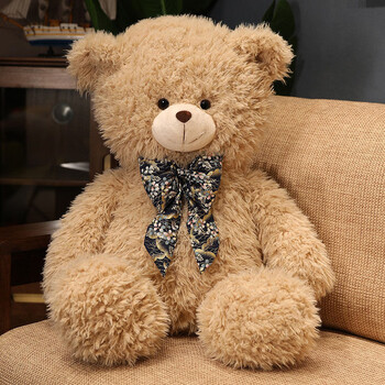 玩偶可爱熊公仔床上靠枕送女孩节日生日表白礼物 暗黑领结-长毛绒熊 1