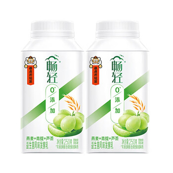 伊利畅轻燕麦芦荟青提酸奶250g*2盒