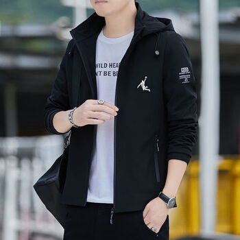 乔丹男士外套秋冬款2023新款潮流帅气宽松男装春秋季薄款夹克加绒外衣