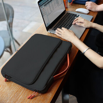 瓦迈电脑包手提电脑收纳包14英寸苹果macbook联想华为pro内胆保神秘黑