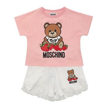 莫斯奇诺(moschino)baby女童套装 童装短小熊短袖t恤短裤儿童套装hd