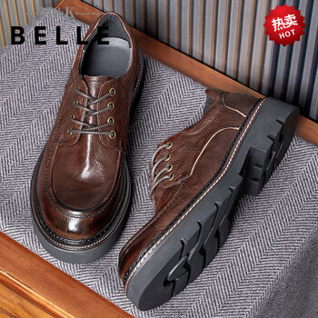 mkbelle意大利轻奢侈新品头层牛皮大头鞋男复古英伦低帮轻便工装鞋