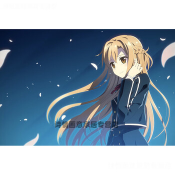 刀剑神域海报墙贴超大亚丝娜朝田诗乃动漫二次元宿舍自粘定制简梓