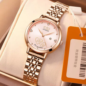 珠佩丽瑞士手表女士镶钻防水石英表女款轻奢小众气质女表潮轻奢玫金