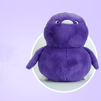 定制卡通小鸡彩虹毛绒公仔女孩睡觉玩偶动漫可爱萌娃娃宝宝玩具 小紫