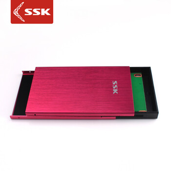 SSK飚王 SHE066 天火移动硬盘盒 USB2.0 2.5寸 SATA串口 铝合金 红色