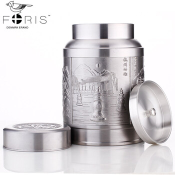 
                                        富瑞斯（Foris）Foris 富瑞斯 大号茶叶罐 手工醒茶罐 锡罐 储物罐 锡器1斤装 茶叶罐 大号中国四景                