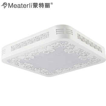 蒙特丽 客厅卧室灯书房餐厅过道省电王LED吸顶灯 MY-樱花(方）木艺灯具灯饰 (B) 45CM 三色温24W