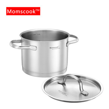 Momscook 德国工艺进口18/10不锈钢奶锅 宝宝辅食锅16CM高度12CM 不锈钢色