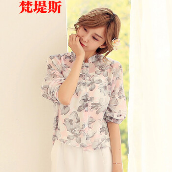 梵堤斯衬衫女棉麻格子白色YCS040 大格 XL
