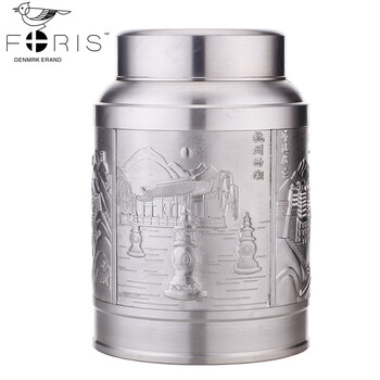 
                                        富瑞斯（Foris）Foris 富瑞斯 大号茶叶罐 手工醒茶罐 锡罐 储物罐 锡器1斤装 茶叶罐 大号中国四景                