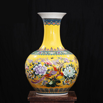 风源家居装饰客厅落地大号花瓶摆件 55cm鸟语花香