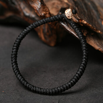 本命年红绳手链 九乘金刚结 粗款男女士红黑咖啡色手绳情侣款 黑色 男