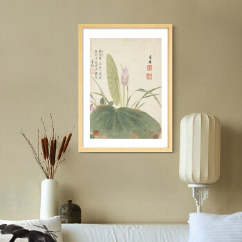 
                                        山迪 客厅装饰画玄关餐厅挂画背景墙壁画新中式国画水墨画 繁花集-三件套 50X60cm木色画框                