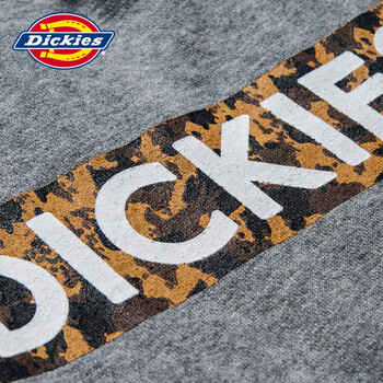 Dickies2015新款休闲女装 印花显瘦连帽套头卫衣潮dk169 HG羽灰 (S)155/80A