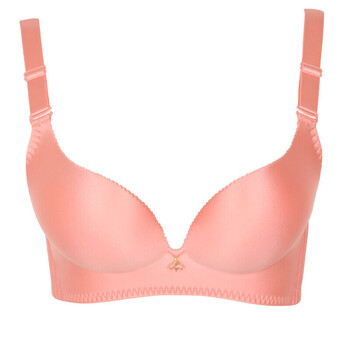 无痕无钢圈文胸光面聚拢调整型内衣胸罩lw8928 粉红色 70a