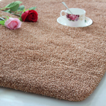 简约加大加厚吸水毛绒包边工艺底面防滑客厅茶几地板地毯 混色:香槟色