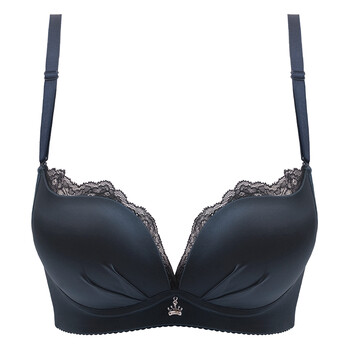 杰奎琳内衣女小胸聚拢易脱文胸透气上托收副乳调整型胸罩性感 暗夜蓝