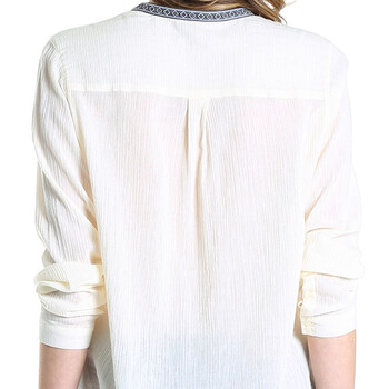 ESPRIT EDC 女士V领长袖白色衬衫-015CC1F019C 白色250 150/76A