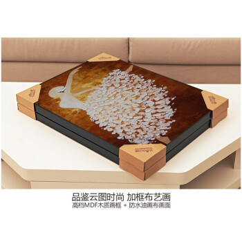 
                                        云图 创意玄关装饰画现代简约人物咖啡厅办公室客厅竖版挂画墙画 一副价 50*90(胡桃木框)                
