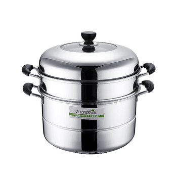 振能 悦宝三层蒸锅 进口不锈钢复底  电磁炉通用 烹饪锅具 32cm