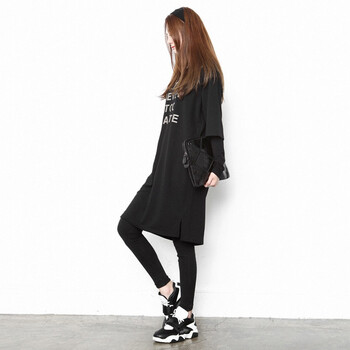 
                                        shezglobal韩版SZ春夏季新款女装中袖圆领套头百搭宽松打底连衣裙 黑色 均码                
