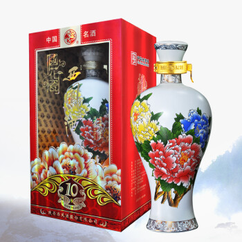 西凤国花瓷10年白45度单瓶装白酒500ml口感凤香型